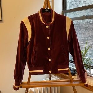 & Other Stories Maroon Velvet Bomber